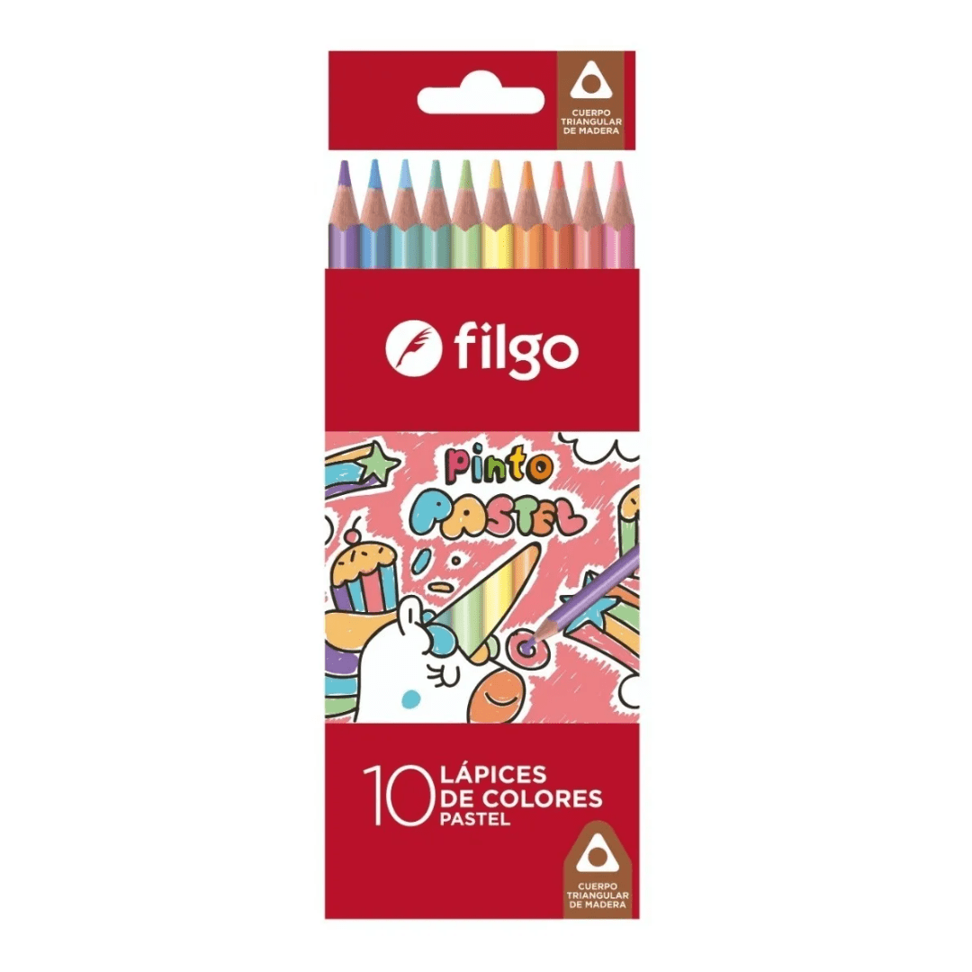 Lápices De Colores Filgo Pastel X10 Filgo