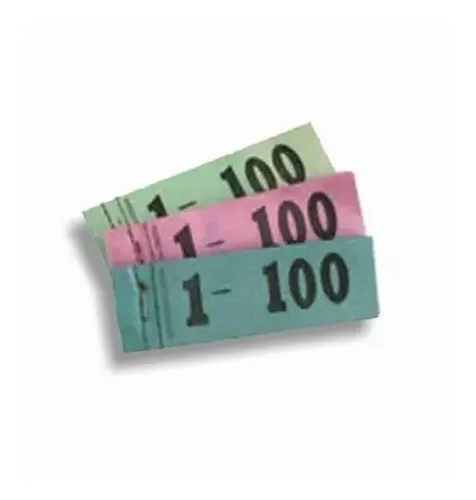 Talonario número rifa 1-100
