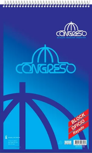 Block Congreso con espiral oficio rayado 80 hojas