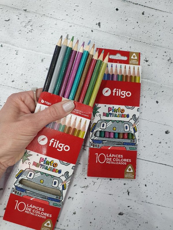 Lápices De Colores Filgo Metalizados X10 Filgo - Imagen 2