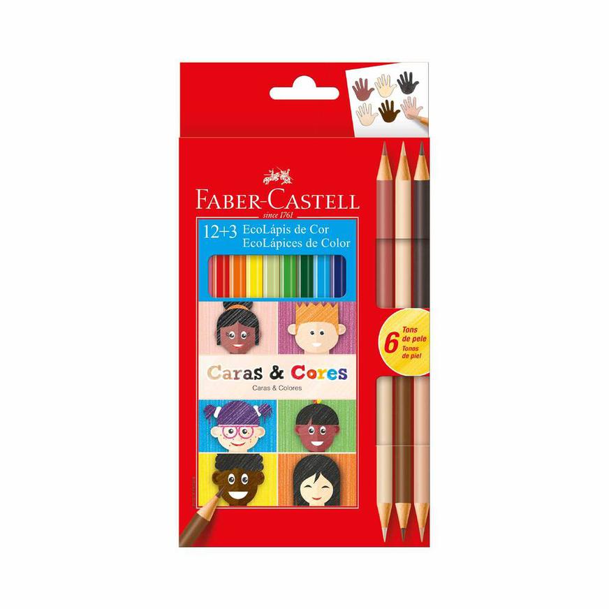 Lápices de colores Faber-Castell Caras y Colores 12+3