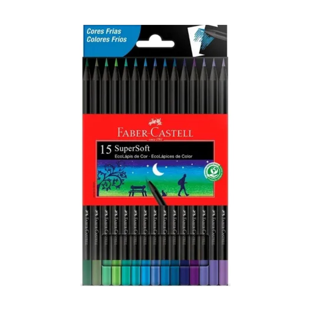 Lápices de colores Faber-Castell Supersoft fríos x15