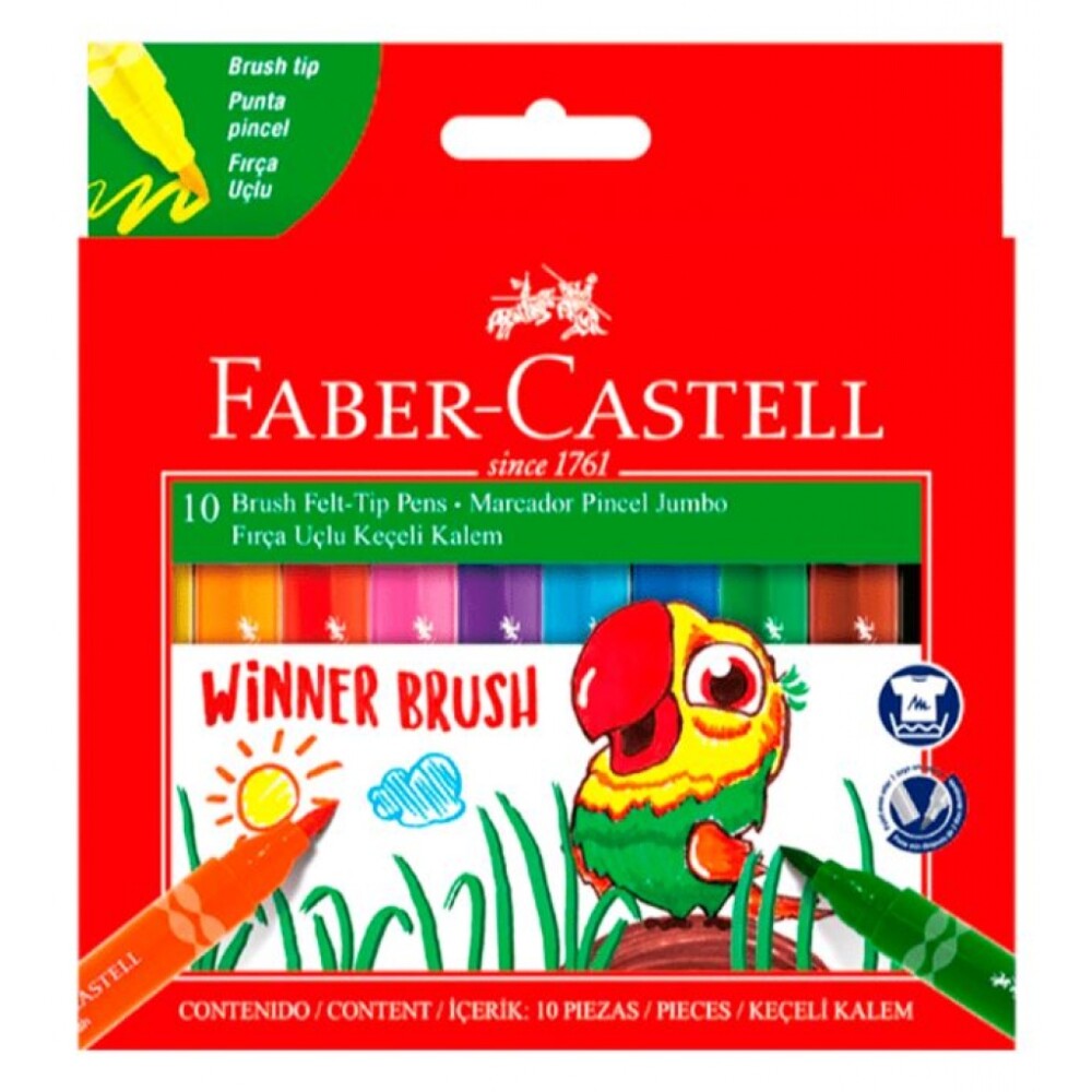 Marcador Pincel Jumbo Faber Castell X10