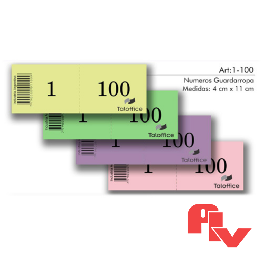 Talonario de Numeros 1-100
