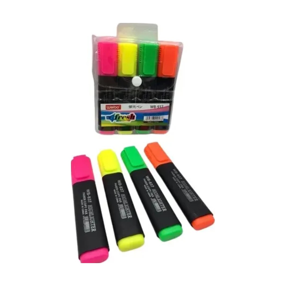 Resaltadores x4 colores