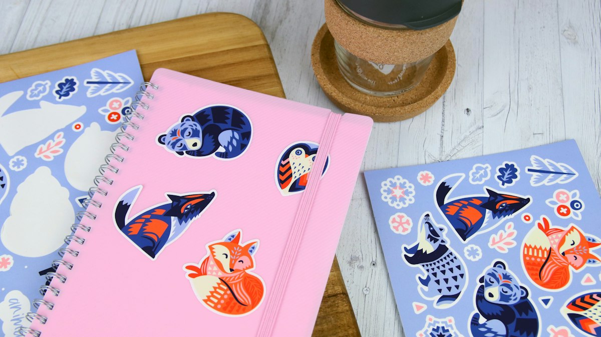 Stickers escolares con nombre para cuadernos y útiles