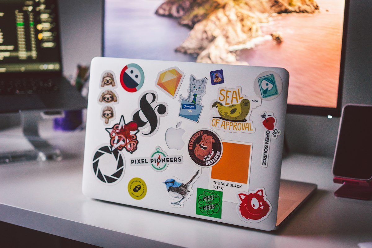 Calcos de vinilo en una notebook